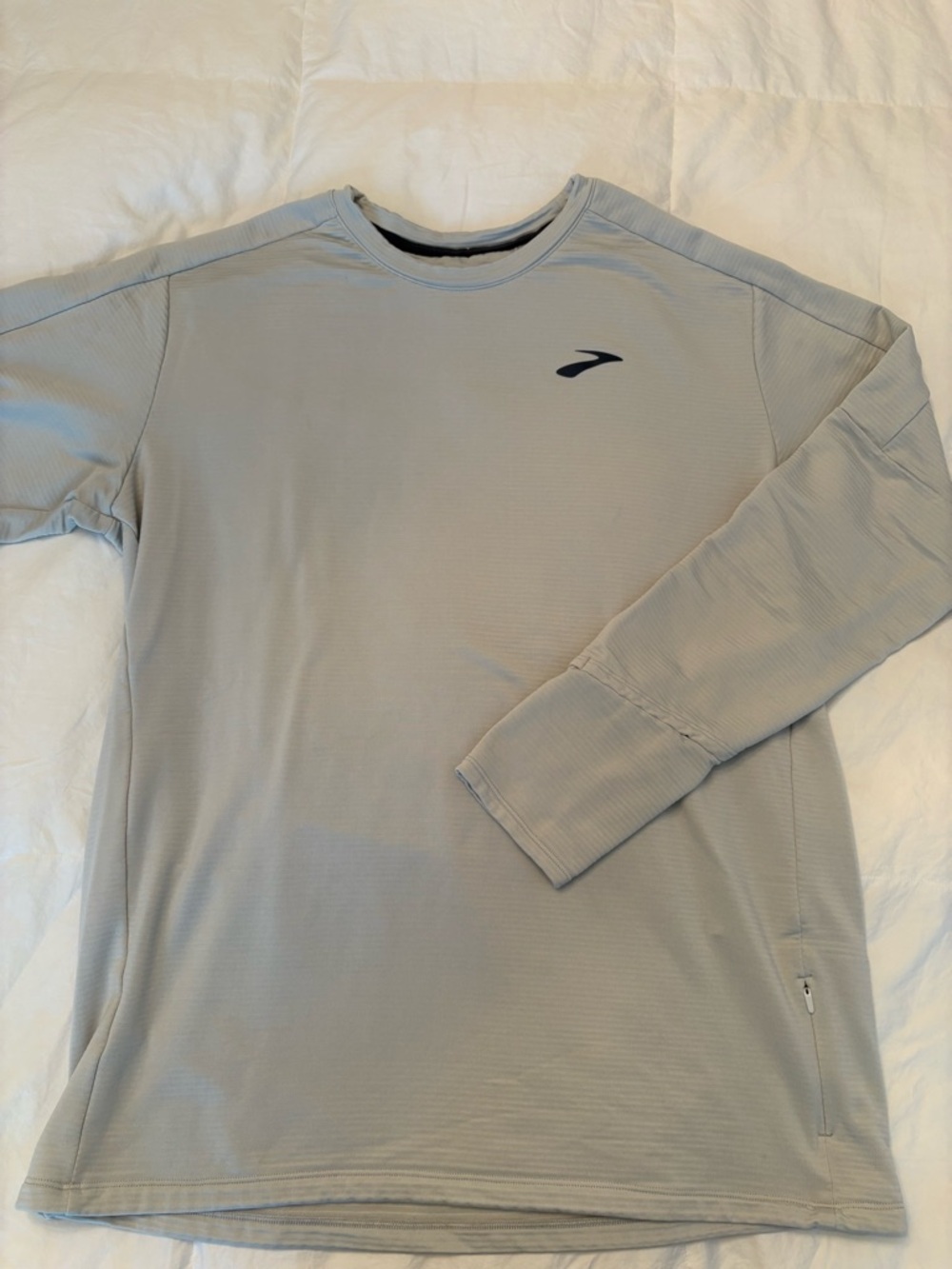 Brooks Running Men's Long-Sleeve Crew Top - Light Grey Size XL